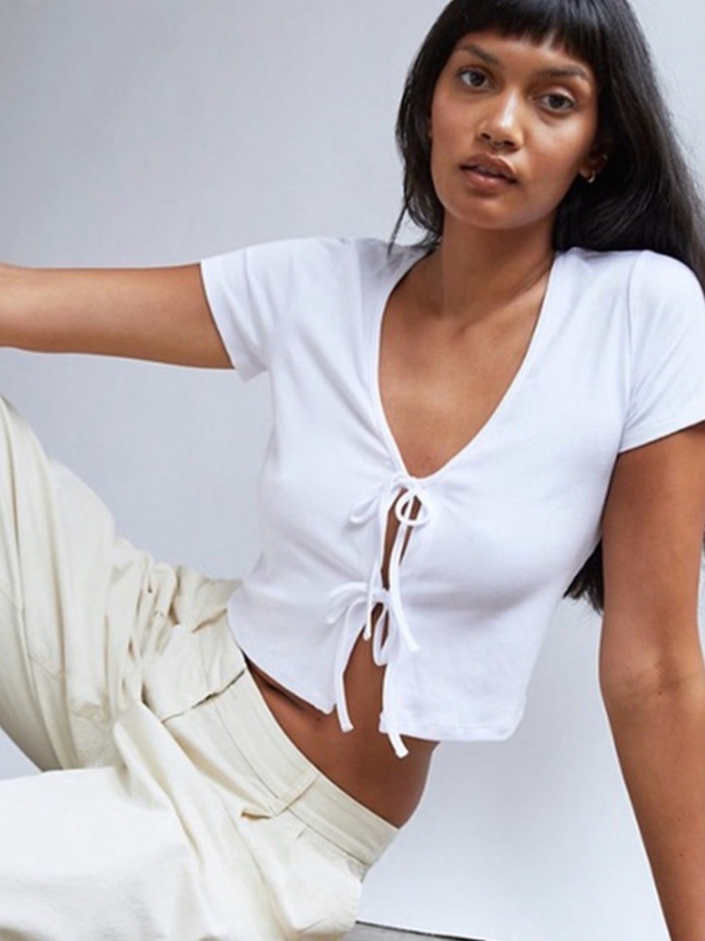 Wilfred free by Aritzia Front-tie Crop Top